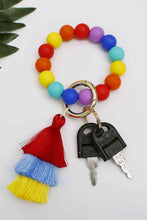 Load image into Gallery viewer, Silica Gel Bead Wristlet Keychain with Layered Tassels
