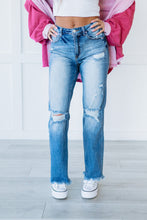 Load image into Gallery viewer, RISEN Head Over Heels Distressed Straight Leg Jeans
