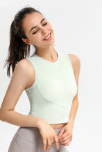 Load image into Gallery viewer, Ribbed Crisscross Round Neck Cropped Sports Tank
