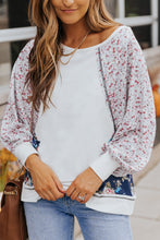 Load image into Gallery viewer, Floral Lantern Sleeve Round Neck Top
