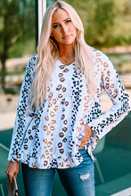 Load image into Gallery viewer, Leopard Ruffle Hem Babydoll Blouse
