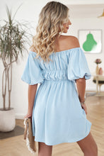 Load image into Gallery viewer, Off-Shoulder Balloon Sleeve Mini Dress
