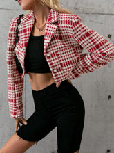 Load image into Gallery viewer, Patterned Button Front Cropped Blazer
