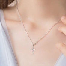 Load image into Gallery viewer, 925 Sterling Silver Moissanite Cross Pendant Necklace
