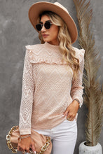 Load image into Gallery viewer, Ruffled Lace Mock Neck Blouse
