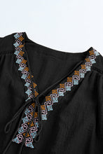 Load image into Gallery viewer, Bohemian Tassel Half Puff Sleeve Top
