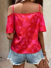 Load image into Gallery viewer, Cold Shoulder Short Flare Sleeve Blouse
