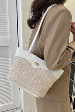Load image into Gallery viewer, Two-Tone Straw PU Tote Bag
