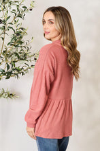 Load image into Gallery viewer, Heimish Full Size Waffle-Knit Button Down Blouse

