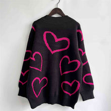Load image into Gallery viewer, Heart Pattern Long Sleeve Sweater
