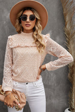 Load image into Gallery viewer, Ruffled Lace Mock Neck Blouse
