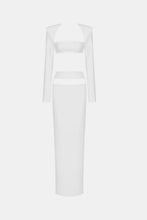 Load image into Gallery viewer, Long Sleeve Zip-Back Cropped Top and Cutout Maxi Skirt Set
