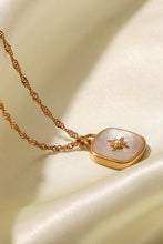 Load image into Gallery viewer, Inlaid Shell Square Pendant Necklace
