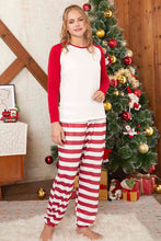 Load image into Gallery viewer, Raglan Sleeve Top and Striped Pants Set
