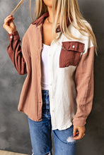 Load image into Gallery viewer, Color Block Textured Drop Shoulder Shacket
