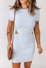 Load image into Gallery viewer, Cutout Rib-Knit Short Sleeve Mini Dress
