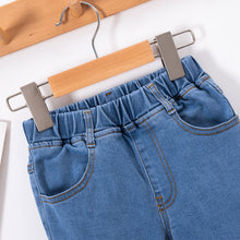 Load image into Gallery viewer, Kids Hem Detail Elastic Waist Jeans
