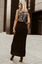 Load image into Gallery viewer, Two-Tone Sequin Sleeveless Plunge Maxi Dress
