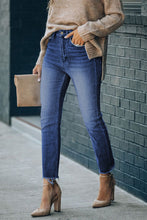 Load image into Gallery viewer, High Waist Raw Hem Skinny Jeans
