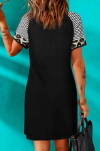 Load image into Gallery viewer, Mixed Print Raglan Sleeve Twisted Dress
