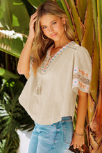 Load image into Gallery viewer, Bohemian Tassel Half Puff Sleeve Top
