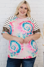 Load image into Gallery viewer, Plus Size Tie-Dye Mixed Print Raglan Sleeve T-Shirt
