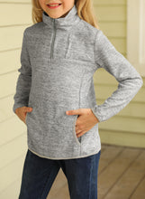 Load image into Gallery viewer, Kids Quarter-Zip Collar Sweatshirt with Kangaroo Pocket
