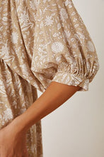 Load image into Gallery viewer, Floral Tie Neck Ruched Babydoll Dress
