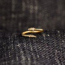 Load image into Gallery viewer, Snake Shape 18K Gold-Plated Bypass Ring
