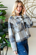 Load image into Gallery viewer, Reborn J Plaid Button Up Long Sleeve Shacket

