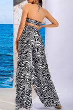 Load image into Gallery viewer, Printed Halter Neck Cropped Top and Split Pants Set
