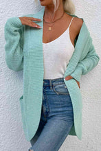 Load image into Gallery viewer, Open Front Rib-Knit Cardigan with Pockets
