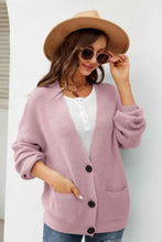 Load image into Gallery viewer, Waffle-Knit Dropped Shoulder Cardigan
