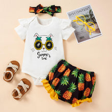 Load image into Gallery viewer, Baby Girl Graphic Ruffle Shoulder Bodysuit and Bloomer Set
