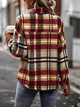 Load image into Gallery viewer, Plaid Button Front Brushed Shacket with Breast Pockets
