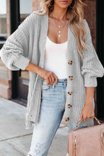 Load image into Gallery viewer, Full Size Button-Up V-Neck Long Sleeve Cardigan
