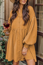 Load image into Gallery viewer, Button Up Lantern Sleeve Dress
