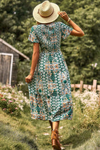 Load image into Gallery viewer, Printed Tie Back Flutter Sleeve Dress

