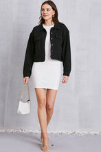 Load image into Gallery viewer, Button Up Dropped Shoulder Denim Jacket
