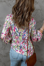 Load image into Gallery viewer, Printed Round Neck Balloon Sleeve Blouse
