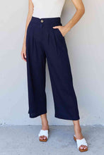 Load image into Gallery viewer, And The Why In The Mix Full Size Pleated Detail Linen Pants in Dark Navy
