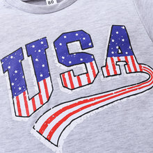 Load image into Gallery viewer, Kids USA Graphic Tee and Star and Stripe Shorts Set
