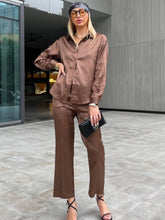 Load image into Gallery viewer, Button Front Shirt and Smocked Pants Set
