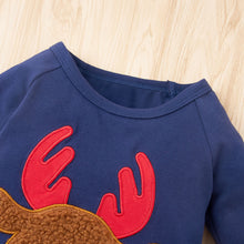 Load image into Gallery viewer, Baby Reindeer Applique Jumpsuit
