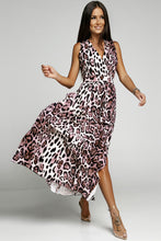 Load image into Gallery viewer, Leopard Print Open Back Split Sleeveless Dress
