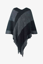 Load image into Gallery viewer, Color Block Fringe Hem Poncho
