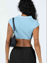 Load image into Gallery viewer, Johnny Collar Cropped Top
