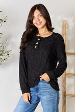 Load image into Gallery viewer, BOMBOM Textured Exposed Seam Buttoned Blouse
