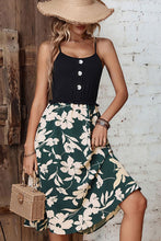 Load image into Gallery viewer, Two-Tone Decorative Button Frilled Dress
