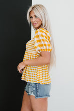 Load image into Gallery viewer, Mittoshop Sunny Meadow Full Size Run Gingham Babydoll Top

